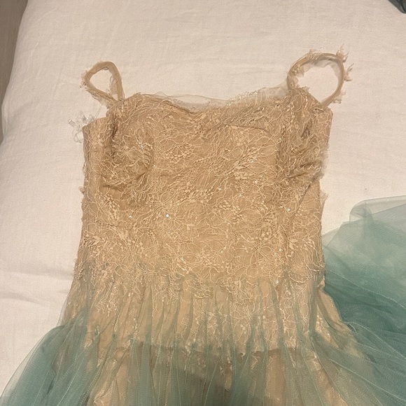 Qaldrex Spaghetti Homre Lace Midi Tulle Dress - Picture 2 of 11